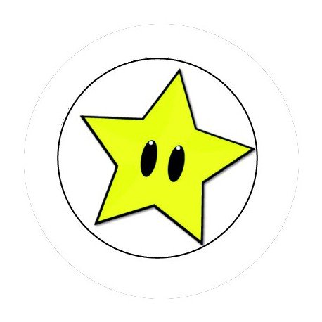 BADGESAGOGO.FR - Badge 25mm Etoile Mario