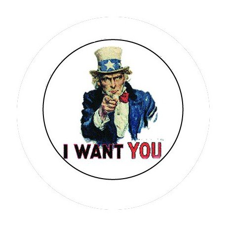 BADGESAGOGO.FR - Badge 25mm I want you