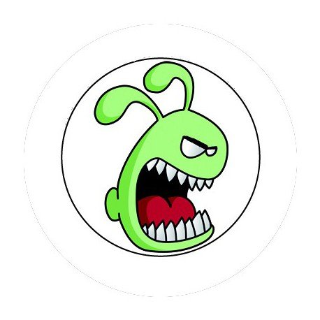 BADGESAGOGO.FR - Badge 25mm Monstre vert