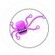 BADGESAGOGO.FR - Badge 25mm Pieuvre rose