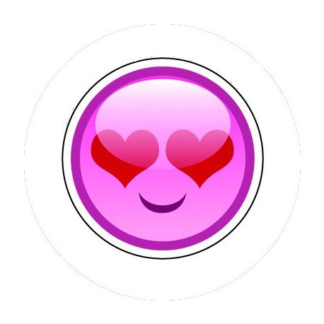 BADGESAGOGO.FR - Badge 25mm Smiley amoureux