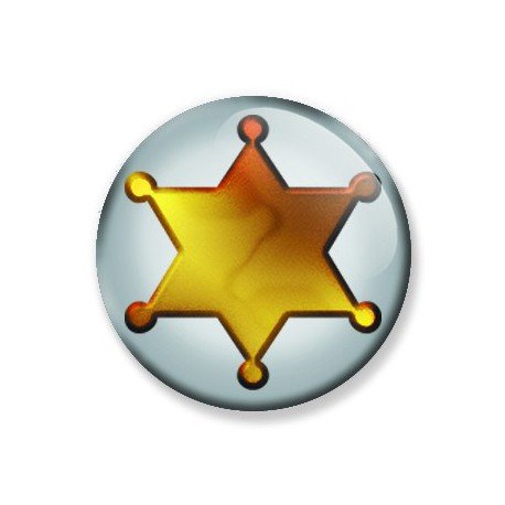 Badge 59 mm etoile de sheriff
