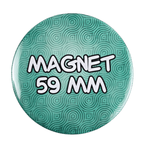 BADGESAGOGO.FR - Magnet 59 mm 100% personnalisé face avant
