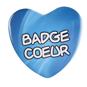 BADGESAGOGO.FR - Badge 100% personnalisé en forme de coeur