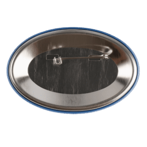 BADGESAGOGO.FR - Badge 100% personnalisé de forme ovale (7 x 4,5 cm) arrière