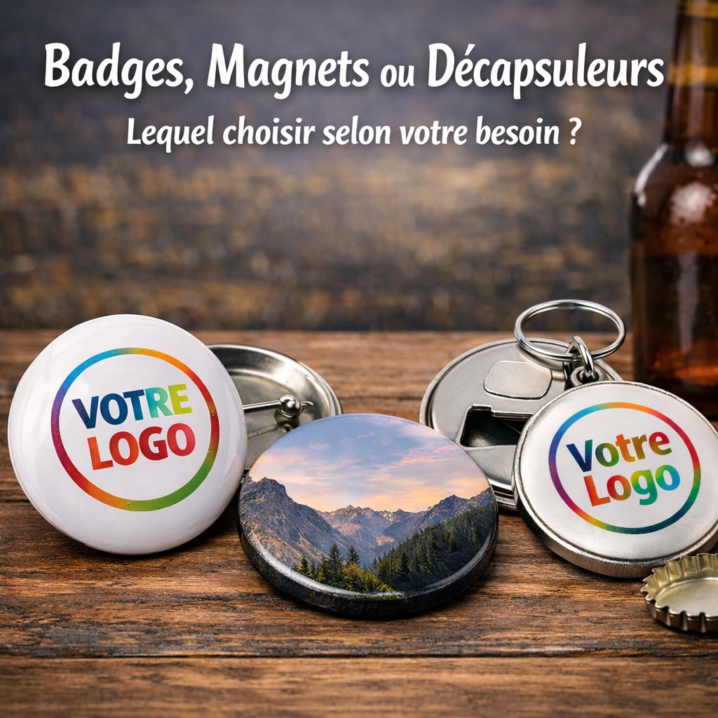 🎁✨ Badge, magnet ou décapsuleur…
Vous ne savez pas lequel choisir pour votre événement ou votre marque ?

Chaque support a un objectif précis : visibilité, souvenir ou utilité.

👉 Découvrez le guide complet :
https://badgesagogo.fr/goodies-personnalises-badge-magnet-decapsuleur/ 

#GoodiesPersonnalisés #Badges #Magnets #Décapsuleurs #MarketingDigital #CommunicationVisuelle #Entrepreneurs #badge #badgedesign #badgespersonnalisés #badgesdesign #magnet #decapsuleurpersonnalisé